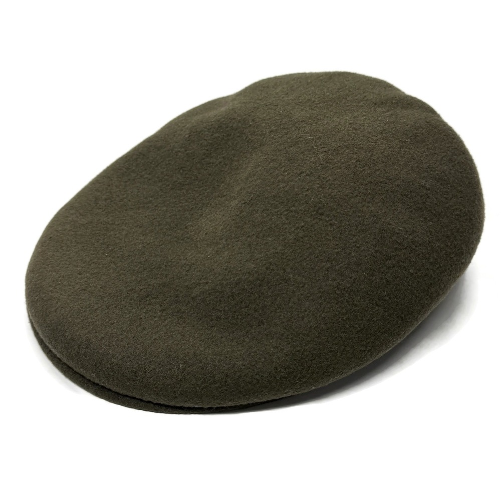 Kangol Flat Cap Olive Green 100% Pure Virgin Wool Made in Great Britain Mens